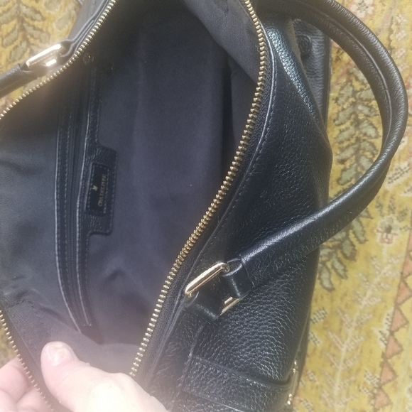 ORA DELPHINE black leather shoulder tote bag - Picture 6 of 11